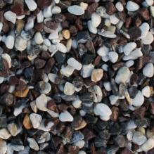Щебень галтованый микс (белый-черный-бордовый) фр.10-20 мм.